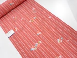 B反　変わり縞に花模様　小紋着尺反物